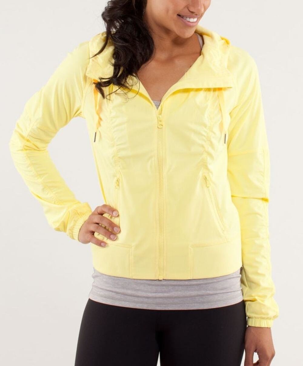 Lululemon Street to Studio Full Zip Hooded Jacket Size 12 Yellow Athleisure Gym